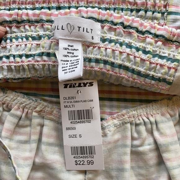 NWT Tilly’s plaid crop cottage-core tank top - Picture 7 of 7